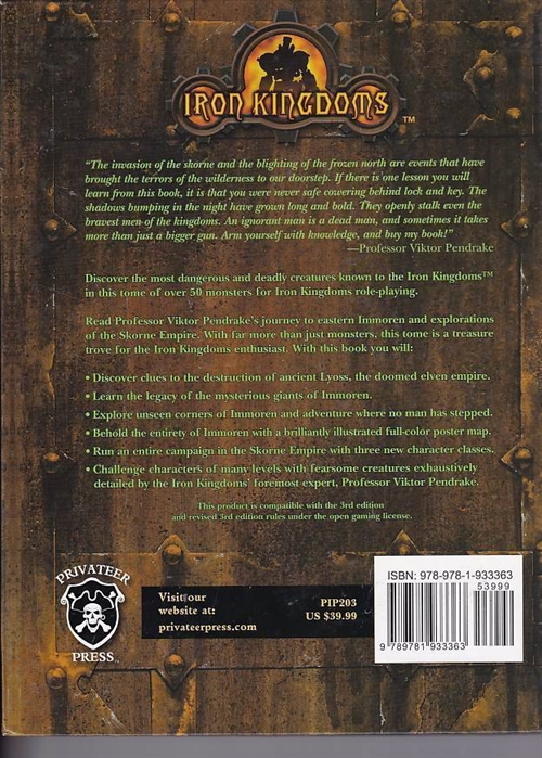 D&D 3.5 - Iron Kingdoms - Monsternomicon vol.2 (B-Grade) (Genbrug)